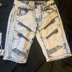 Biker denim shorts